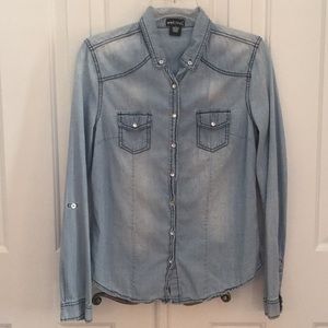 Washed Denim Blouse